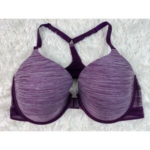 Victoria's Secret 36DD Purple Gray Heathered Racerback Semi Demi Bra